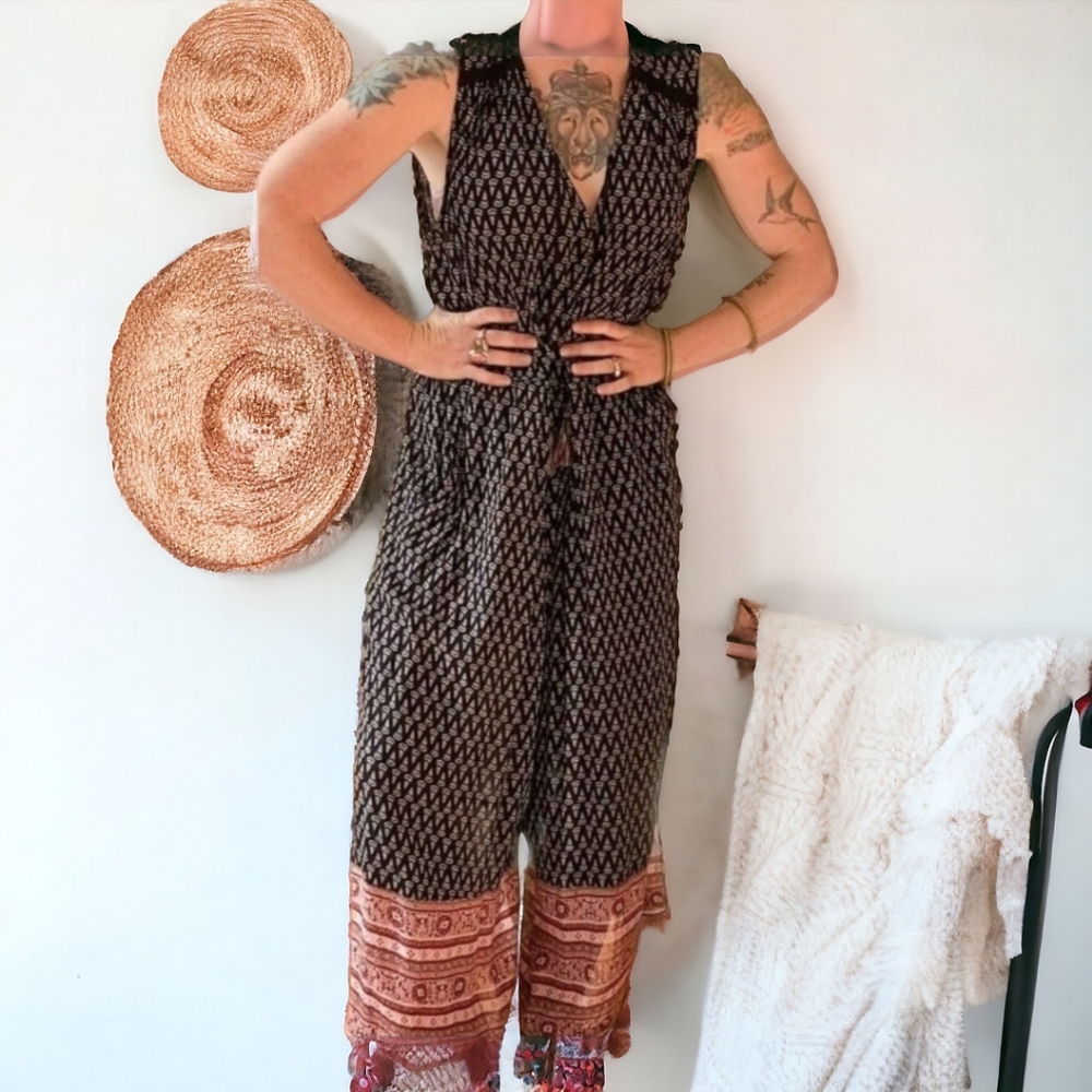 Knox rose wideleg sleeveless Bohemian romper
